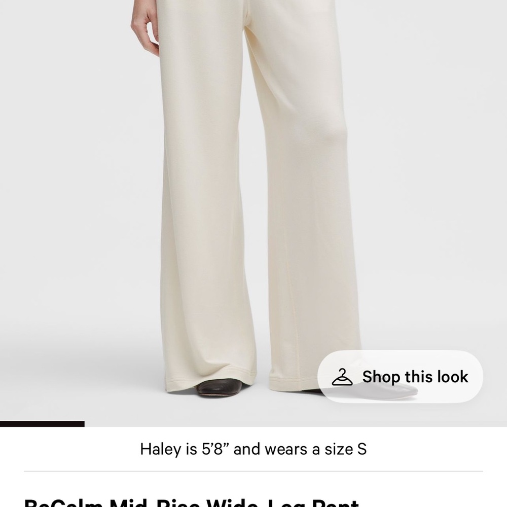 Lululemon Athletica Light Ivory Wide-Leg Pants